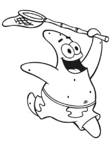 Patrick runs with a net coloring page