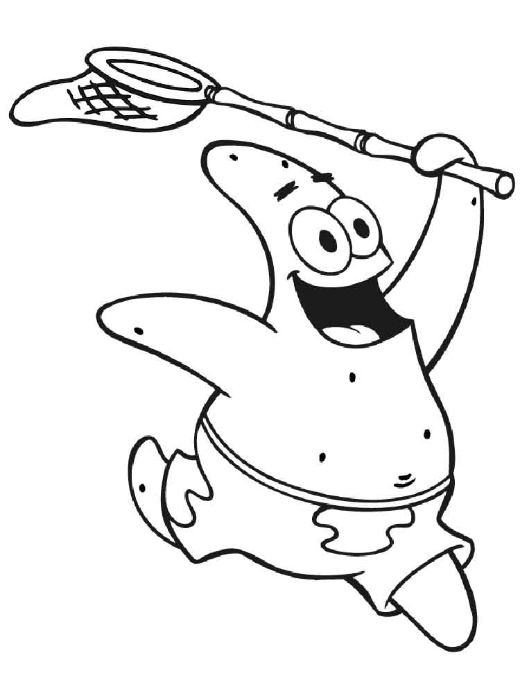 Patrick runs with a net coloring page