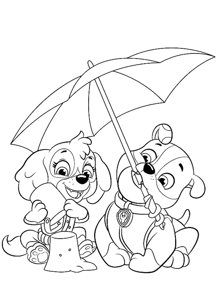 Rubble and Skye coloring page
