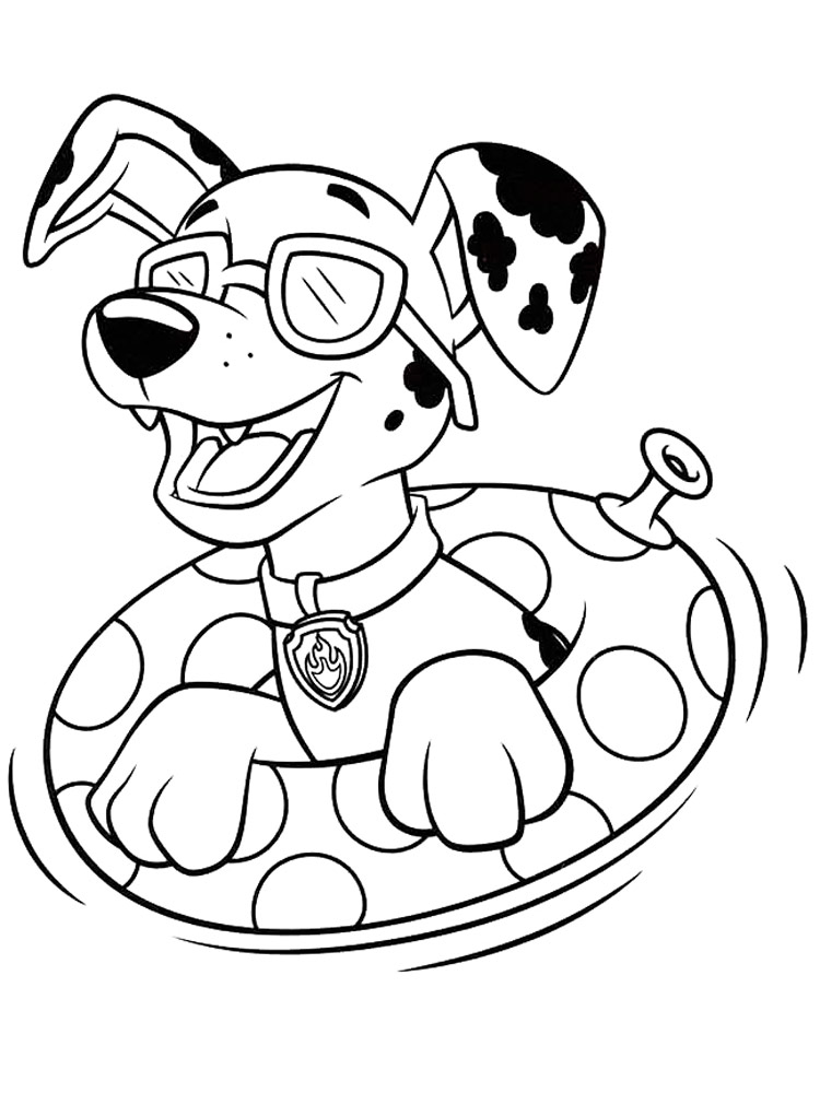 Marshall in glasses coloring page