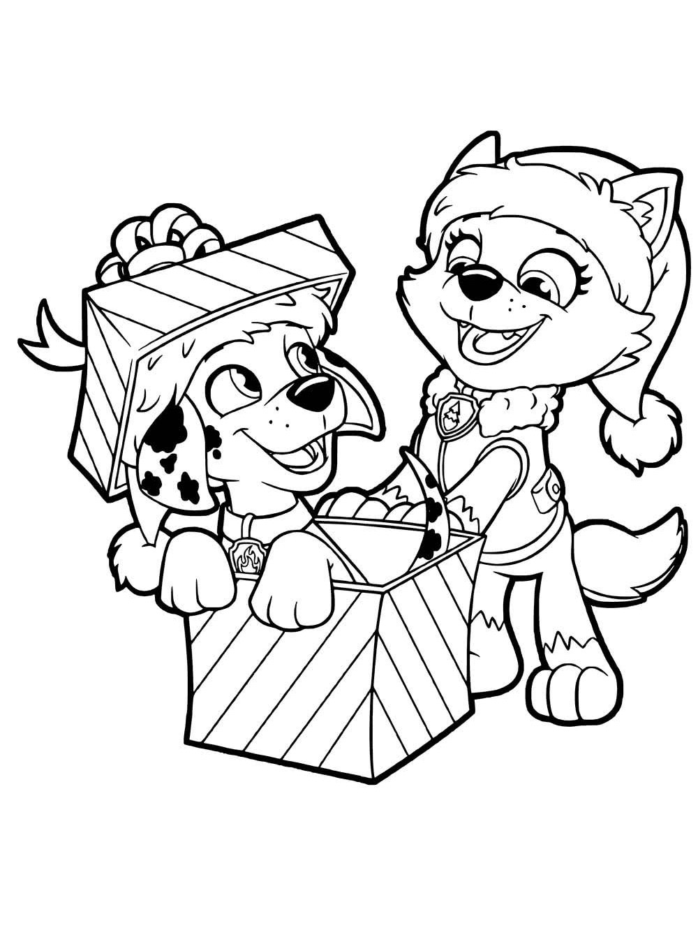 Everest and Marshall coloring page