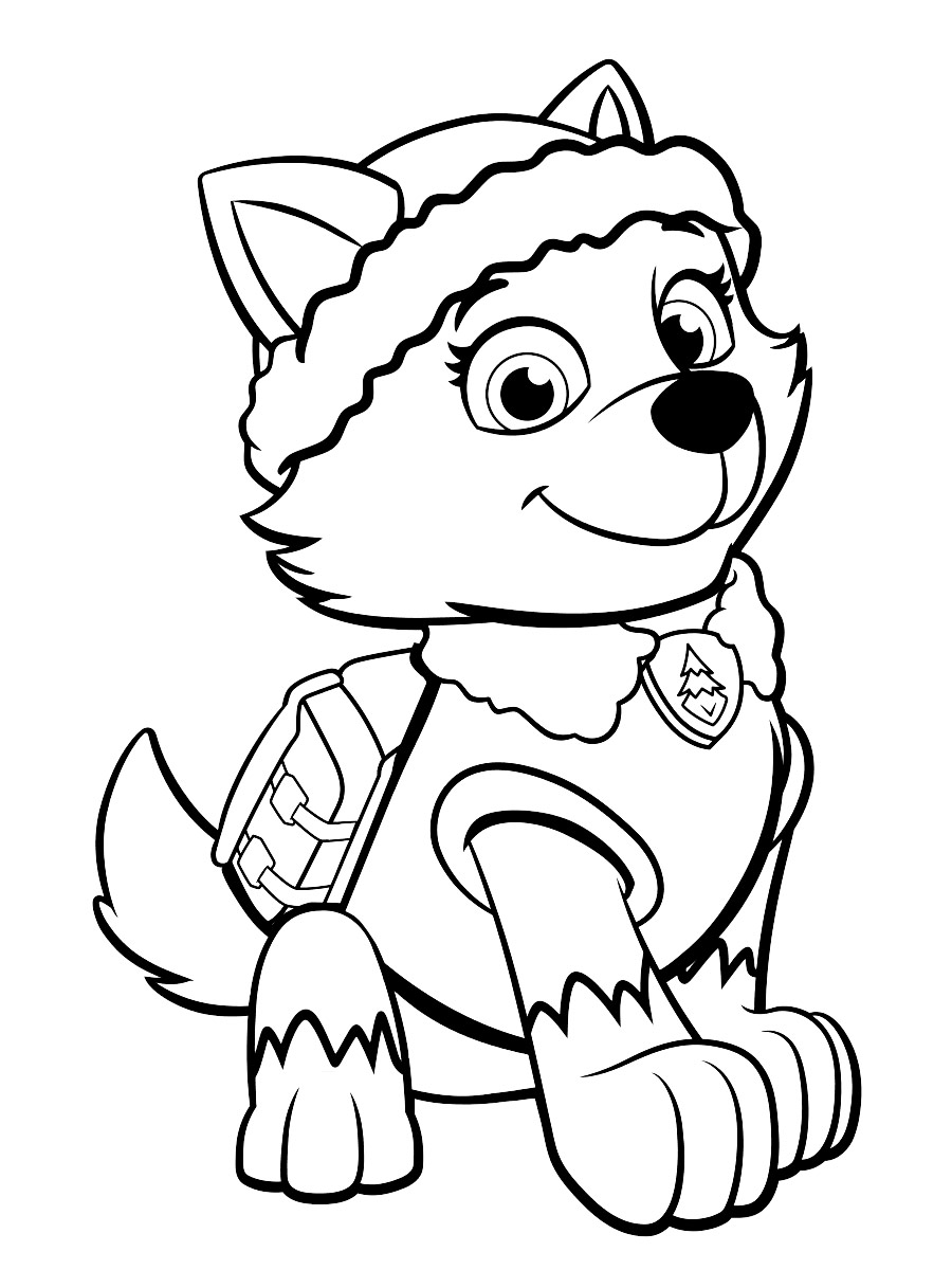 Everest from Paw Patrol coloring page