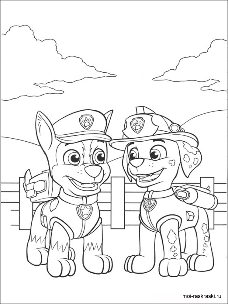 Chase and Marshall coloring page