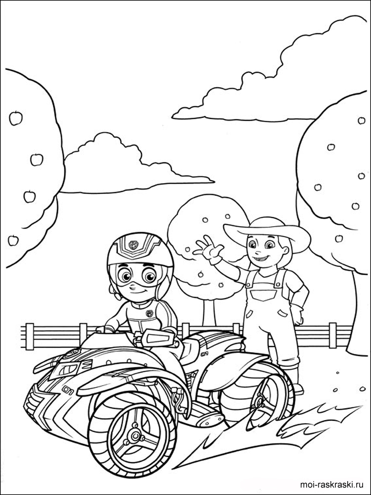 Ryder on ATV coloring page