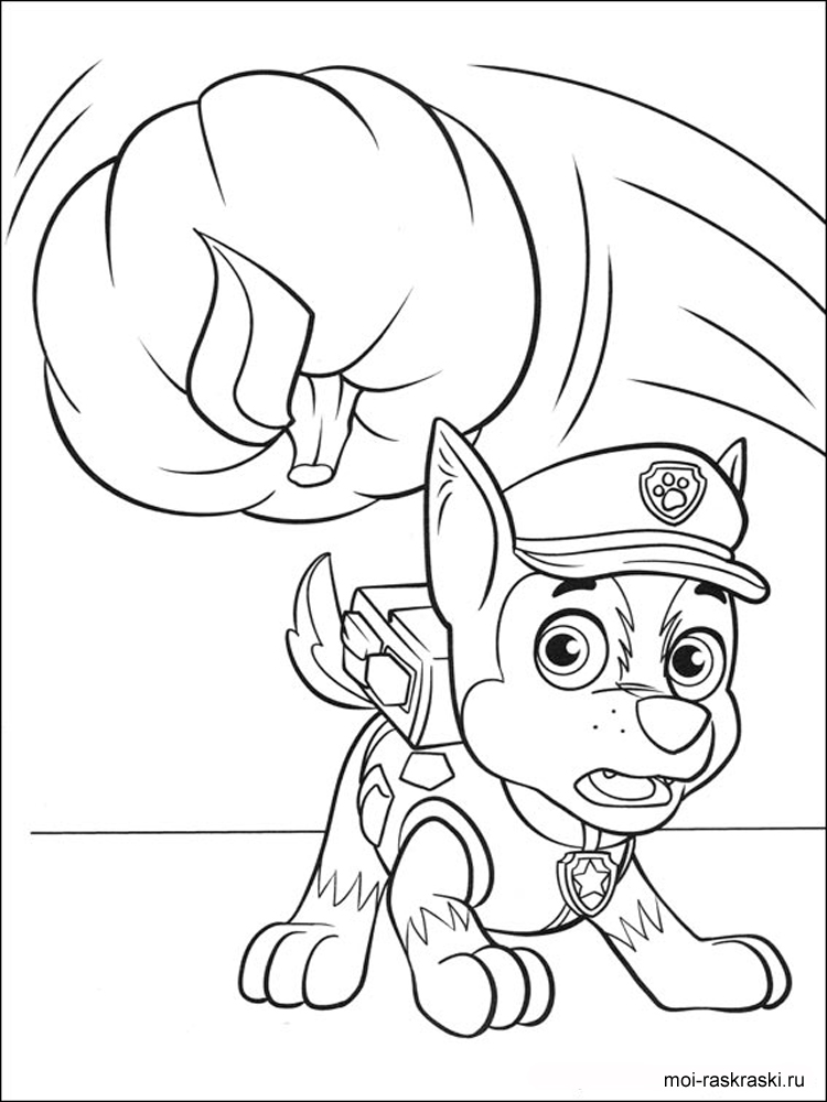 Chase and the Pumpkin coloring page