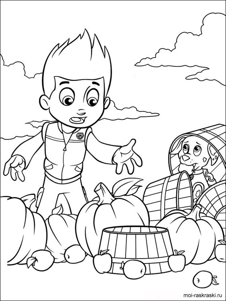 Ryder is angry coloring page