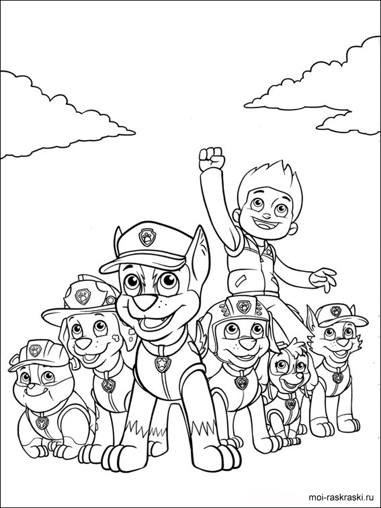 Paw Patrol Characters coloring page