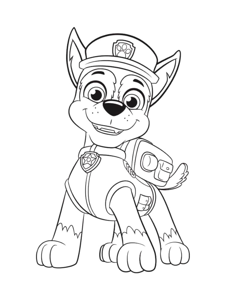Chase Paw Patrol coloring page