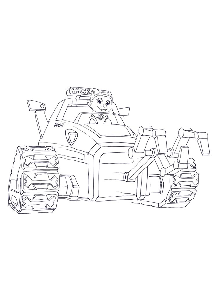 Everest on snowplow coloring page