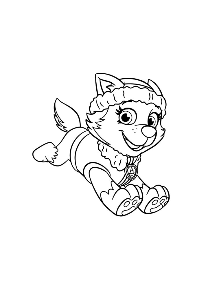 Everest runs away coloring page