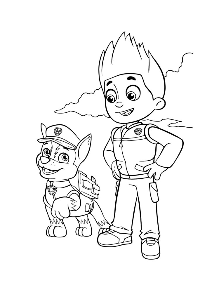 Ryder and Chase coloring page