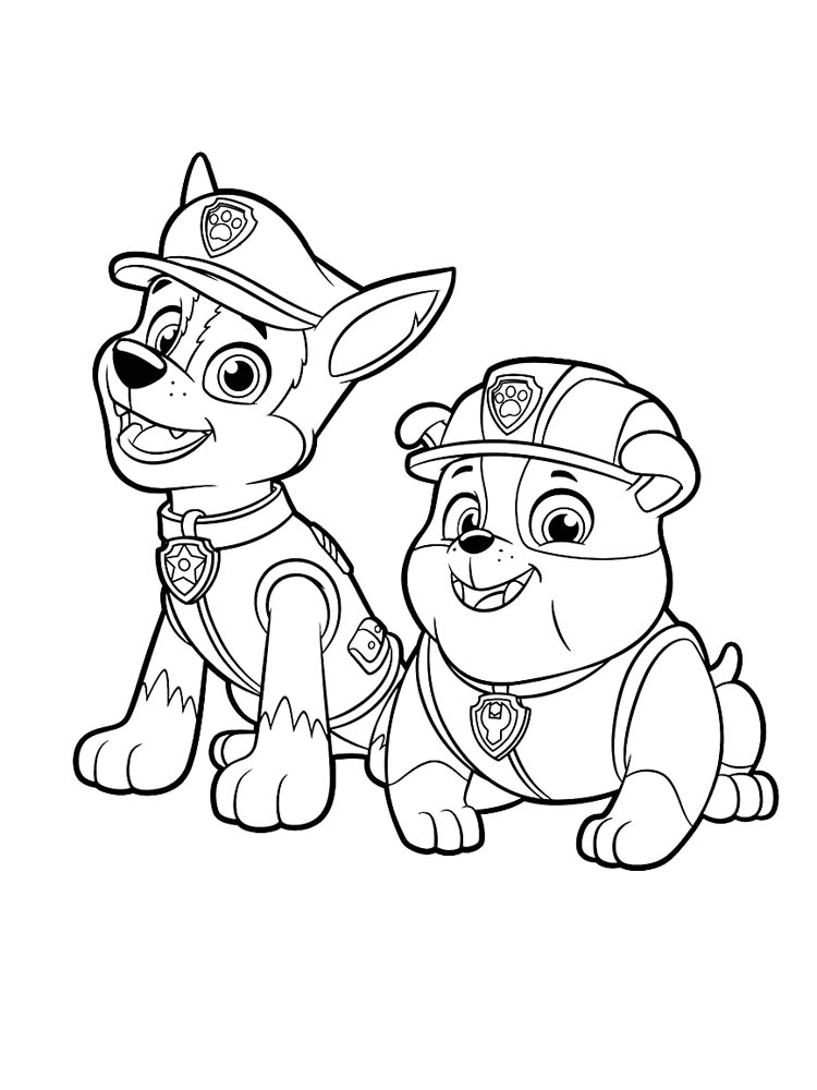 Rubble and Chase coloring page