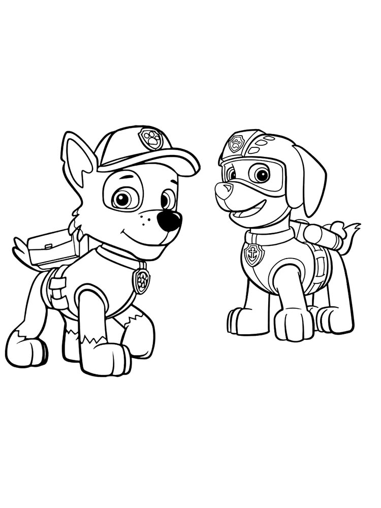 Rocky and Zuma coloring page