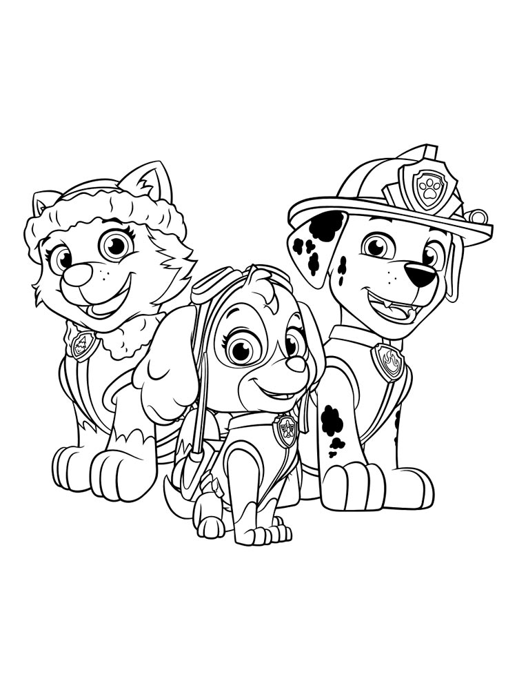 Everest, Skye and Marshall coloring page
