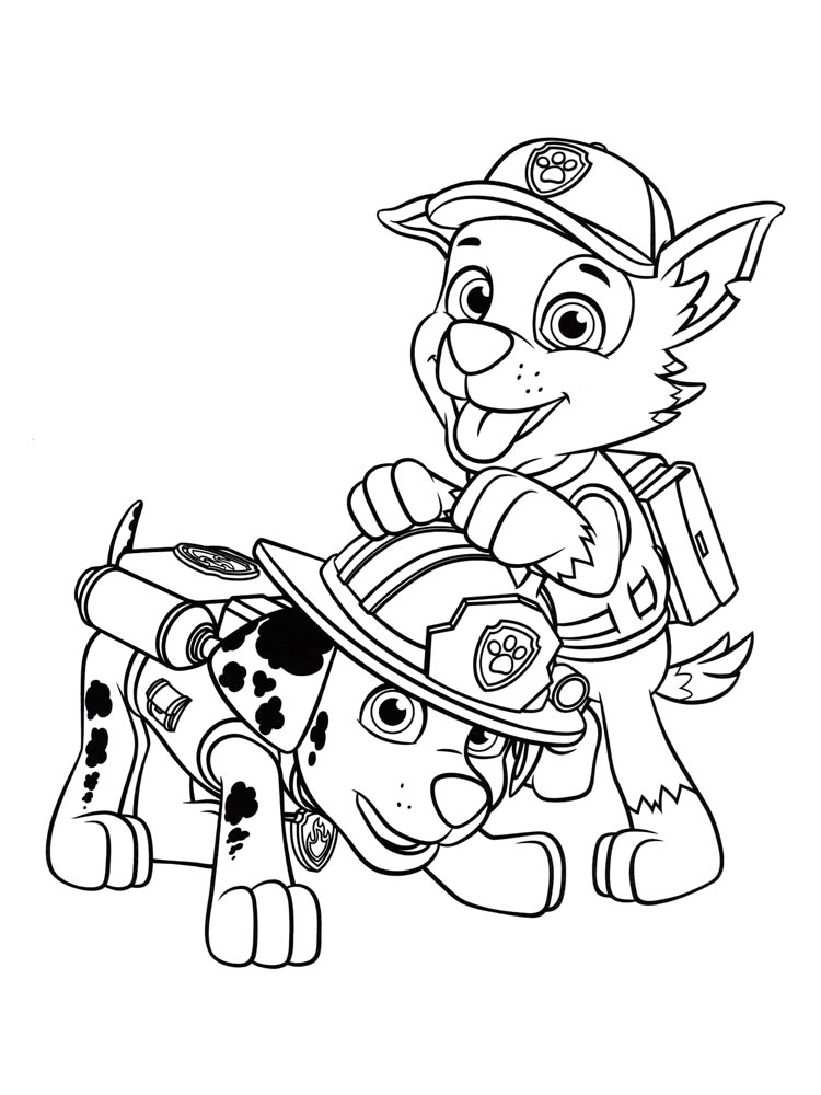 Marshall and Rocky coloring page