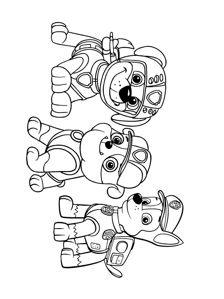 Rubble, Chase, Zuma coloring page