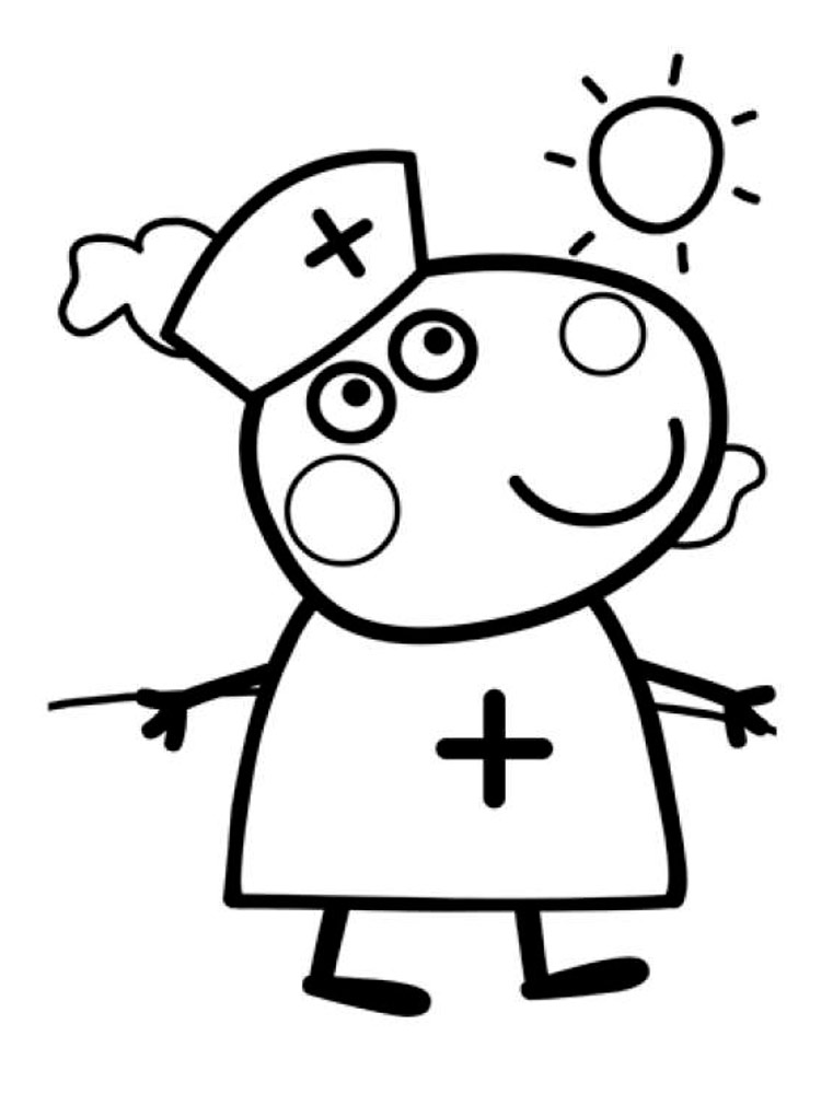 Suzy Sheep nurse coloring page