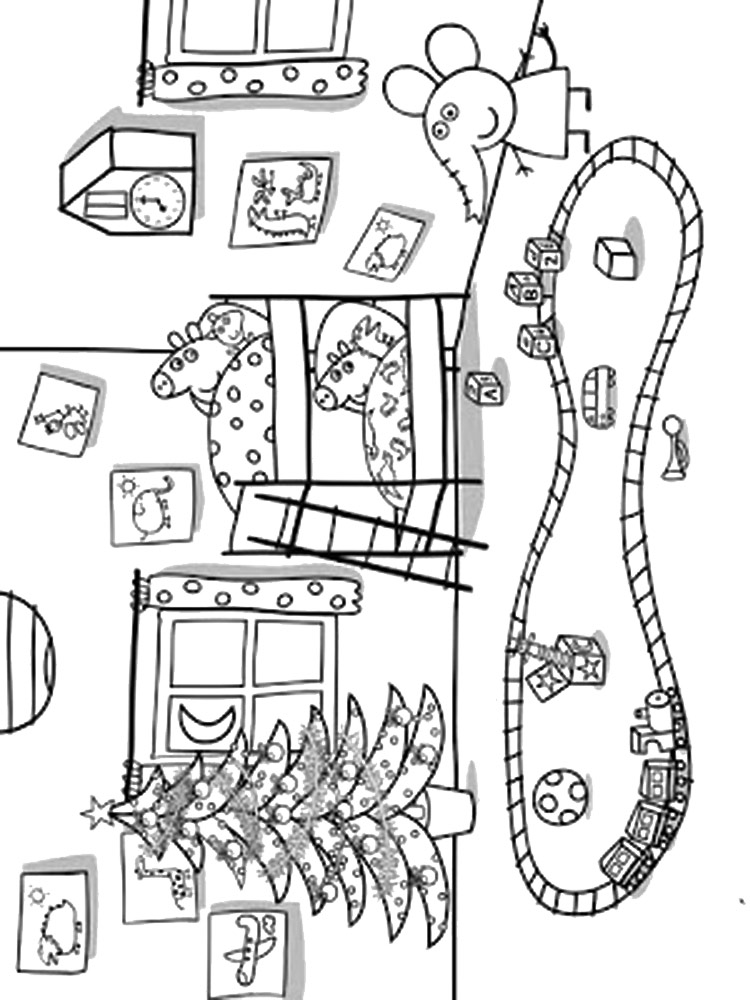 Peppa Pig and George’s Room coloring page