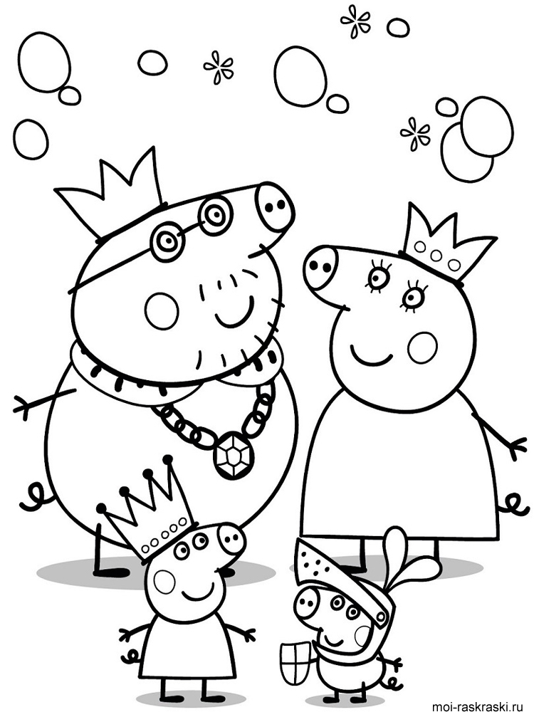 Peppa Pig Royal Family coloring page