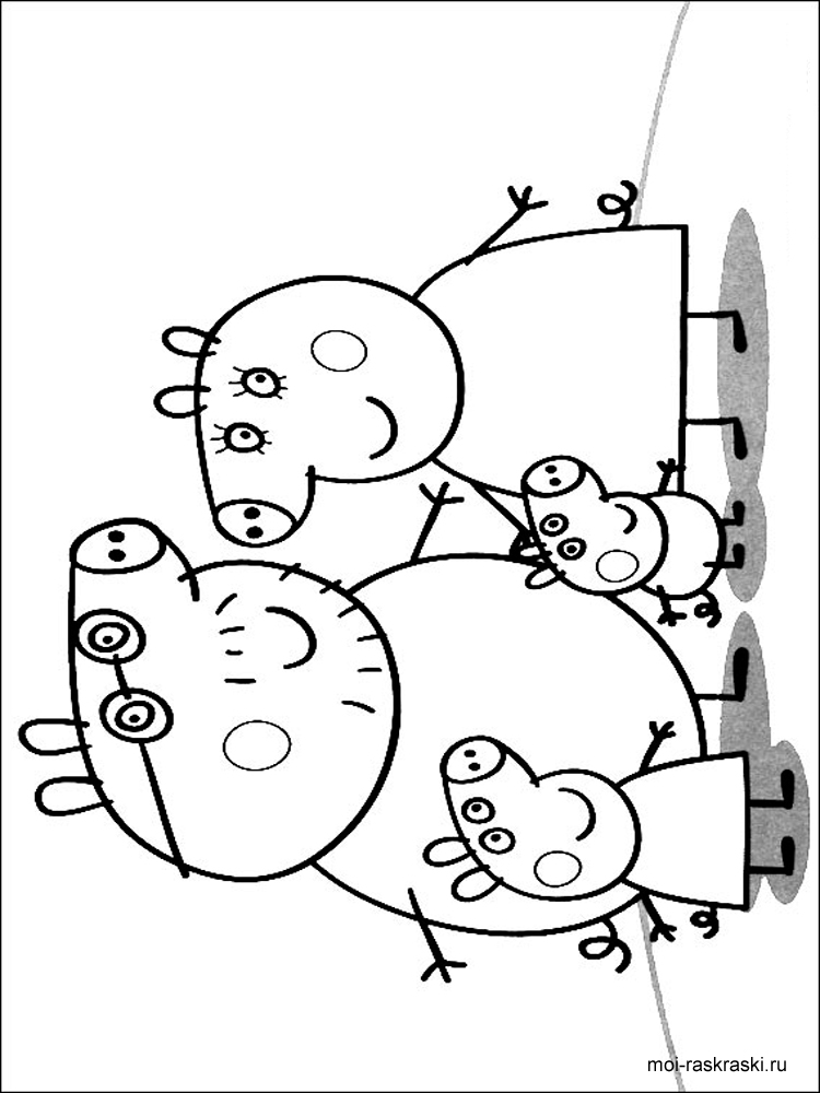 Peppa Pig Family coloring page