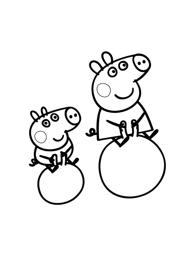 George and Peppa Pig coloring page