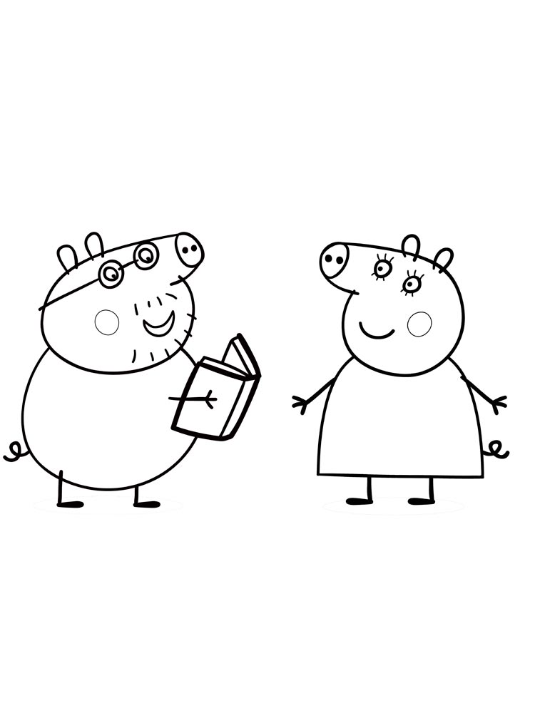 Daddy Pig with Mummy Pig coloring page