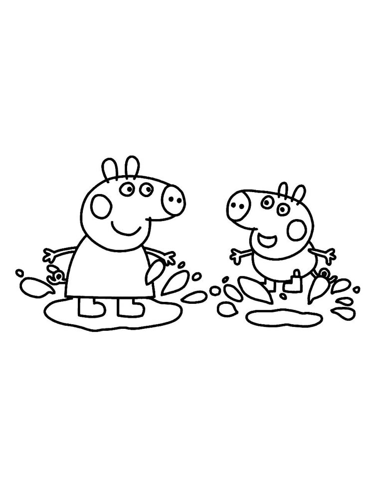 George Pig and Peppa Pig coloring page