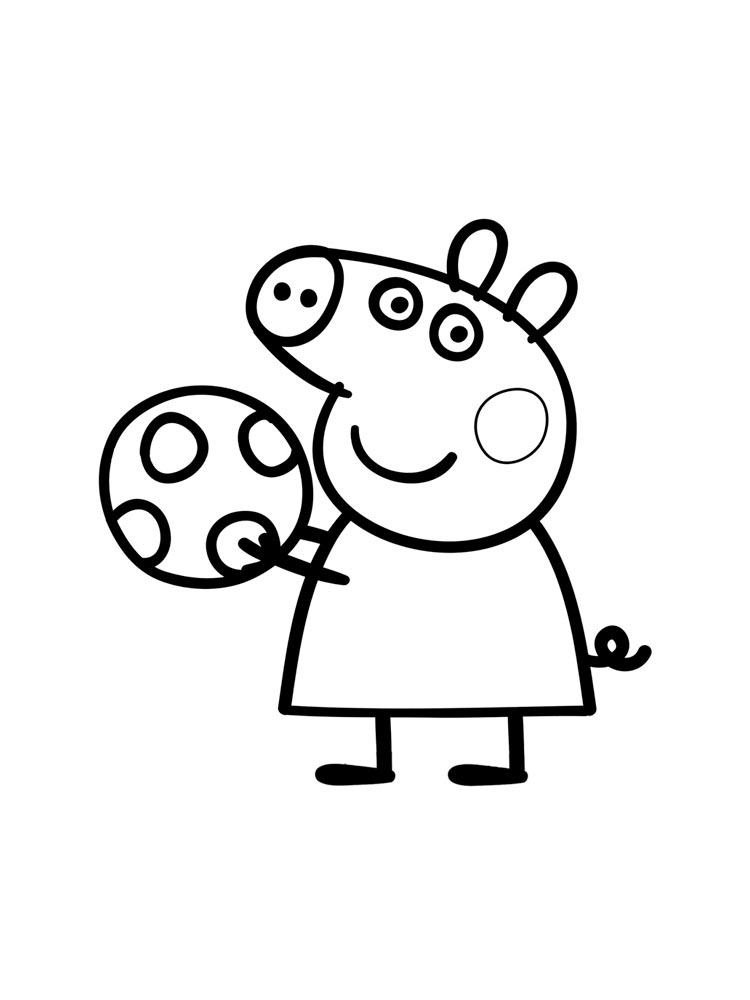 Peppa Pig with a Ball coloring page
