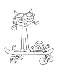 Pete on a skateboard coloring page