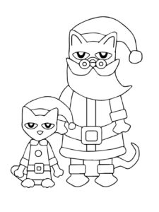 Pete with his dad at Christmas coloring page