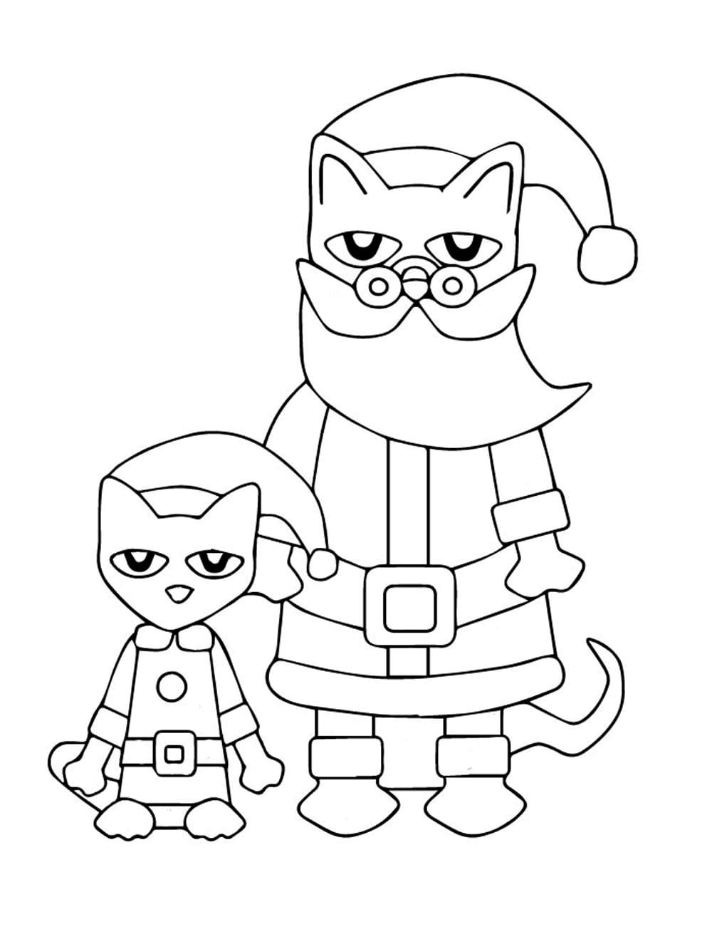 Pete with his dad at Christmas coloring page