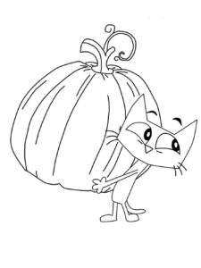 Pete holds a pumpkin coloring page