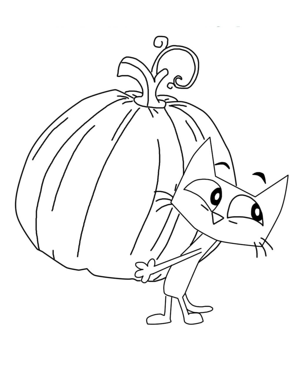 Pete holds a pumpkin coloring page