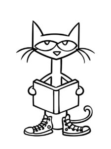 Pete is reading a book coloring page