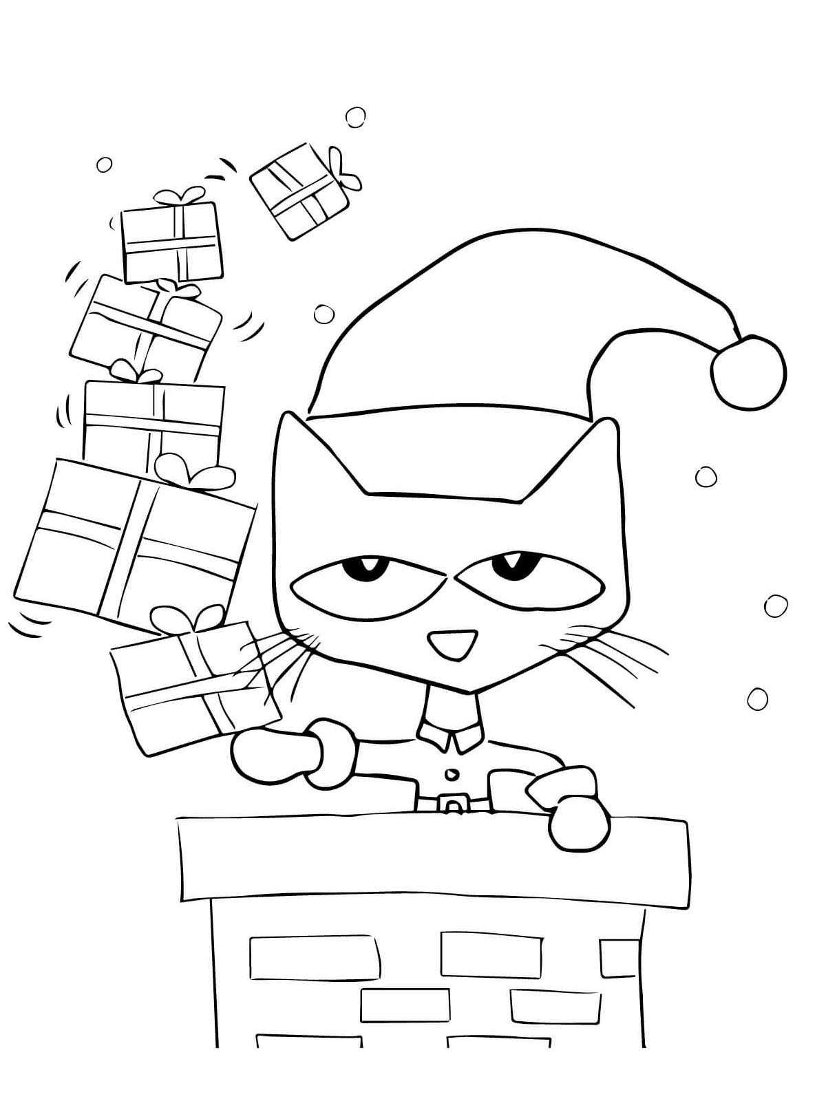 Pete came out of the pipe with gifts coloring page