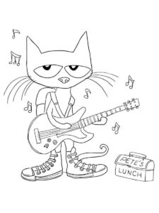 Pete plays the guitar coloring page