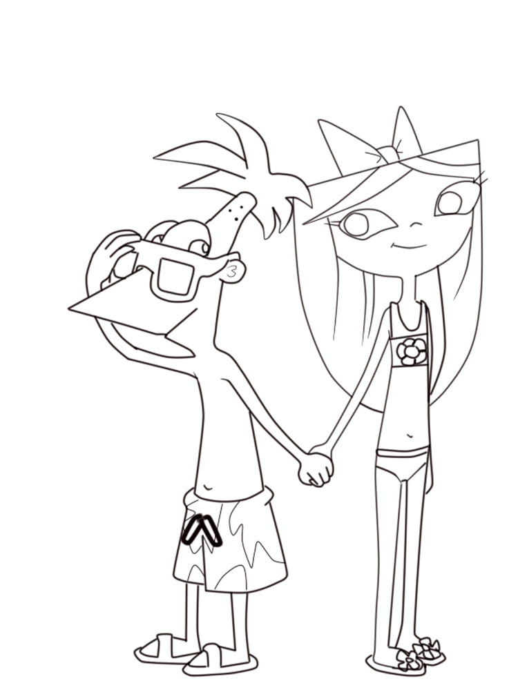 Phineas and Isabella coloring page