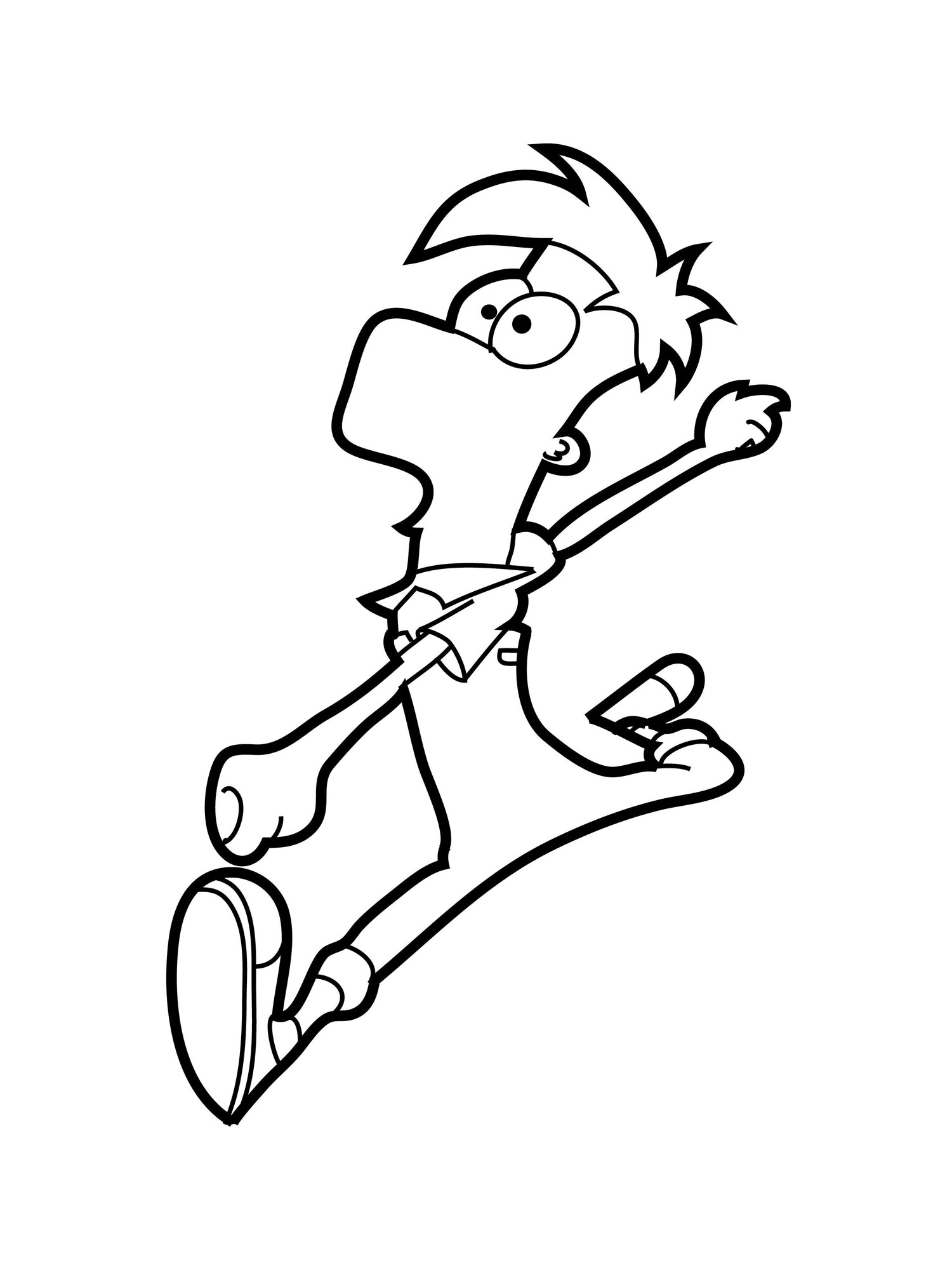 Ferb is running coloring page
