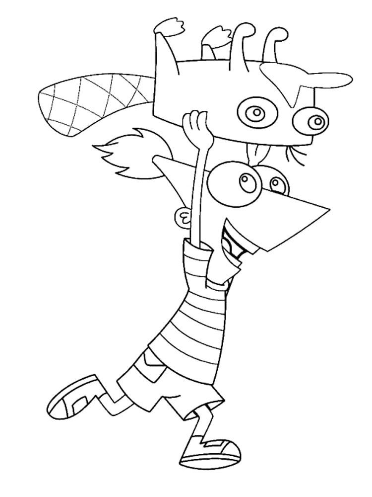 Phineas and Perry the Platypus coloring page