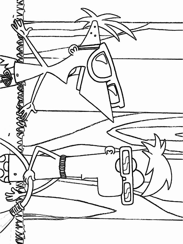 Phineas and Ferb With Glasses coloring page
