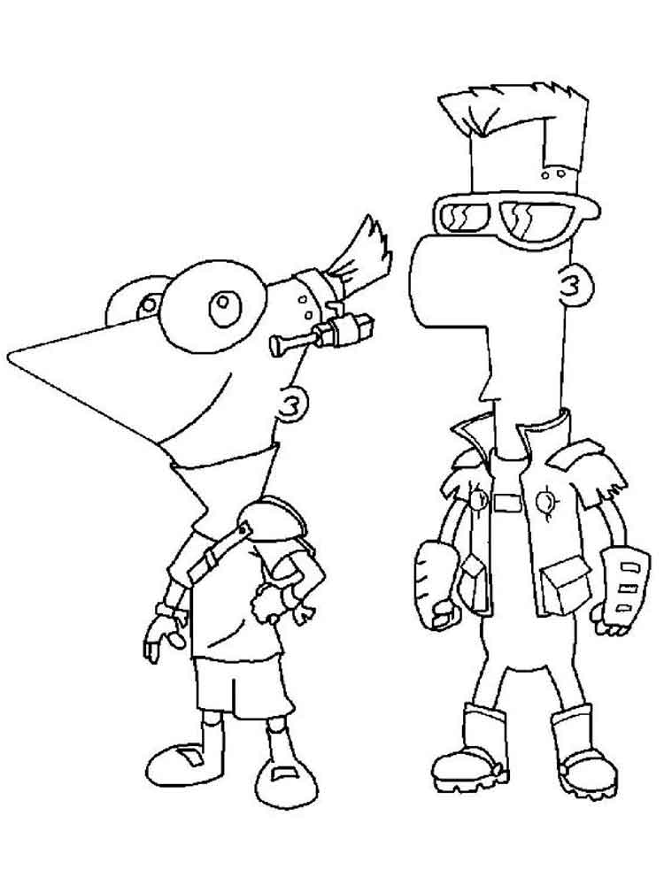 Cool Phineas and Ferb coloring page