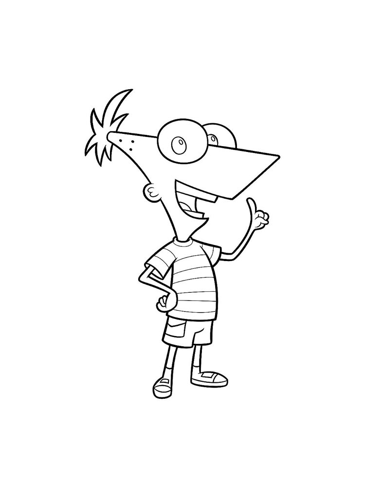 Phineas raised his hand coloring page