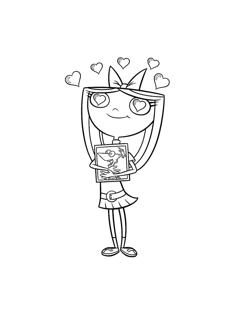 Isabella is in love coloring page