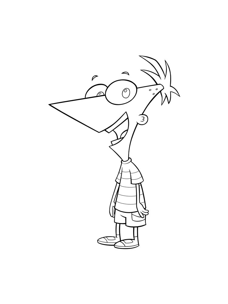 Happy Phineas coloring page