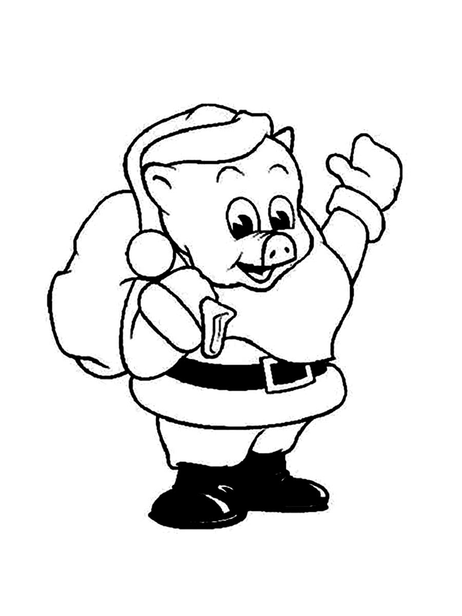 Piggly Wiggly Santa coloring page
