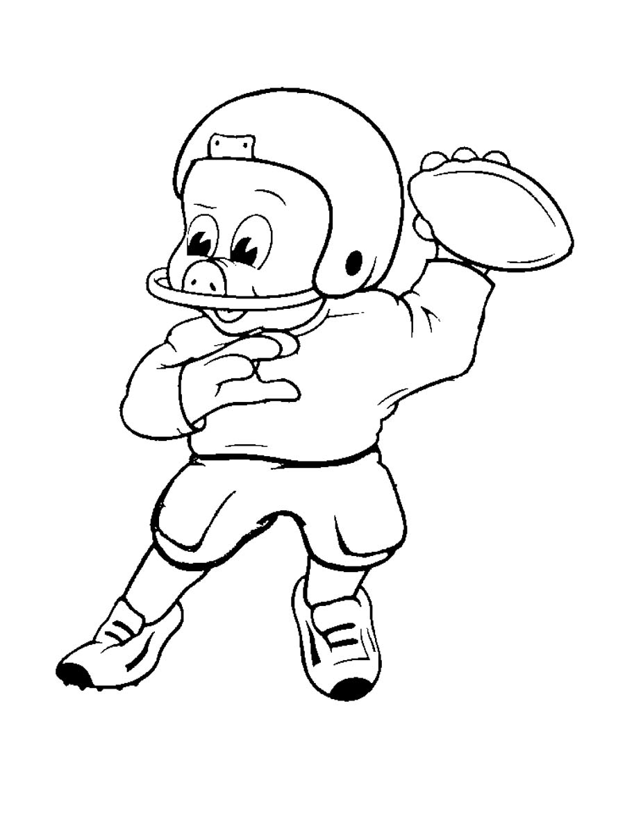 Piggly Wiggly football player coloring page