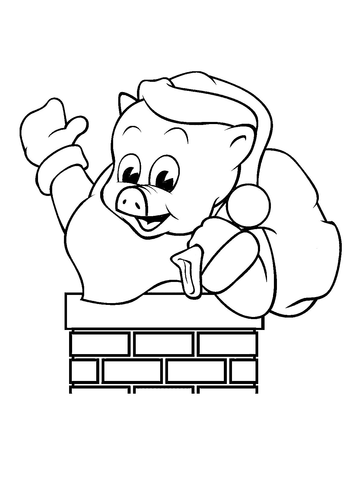 Piggly Wiggly in the Chimney coloring page