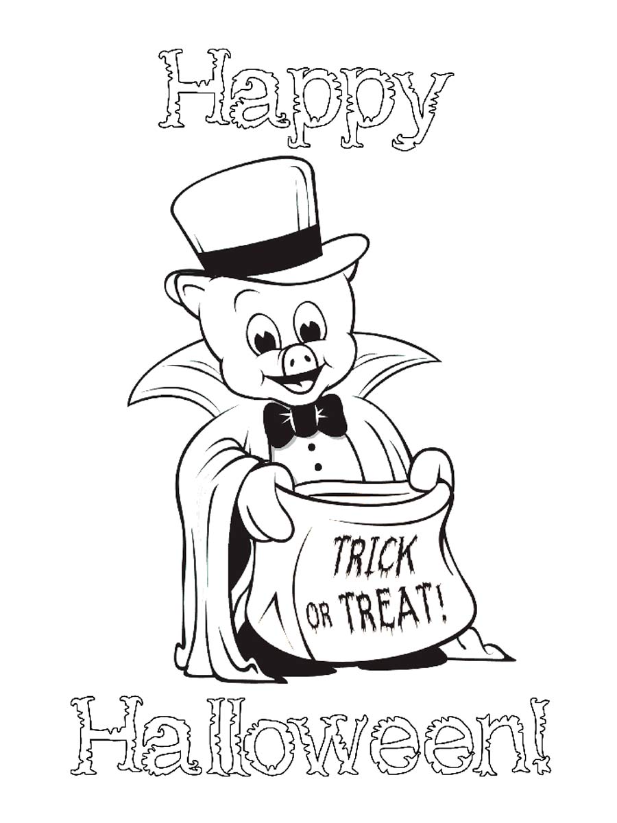 Piggly Wiggly Halloween coloring page