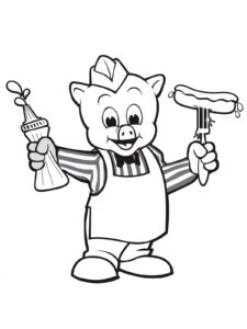 Piggly Wiggly with sausage coloring page