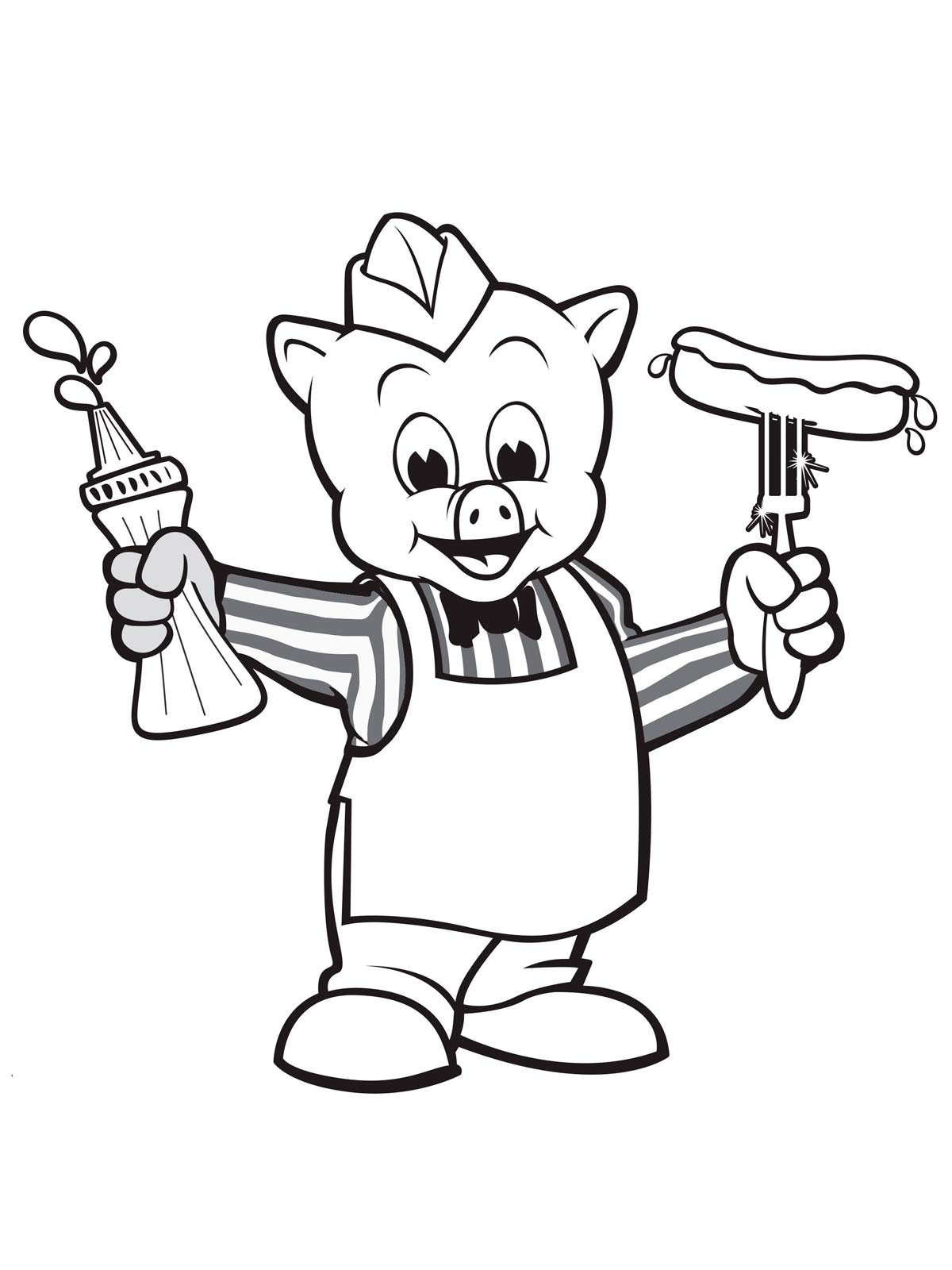 Piggly Wiggly with sausage coloring page